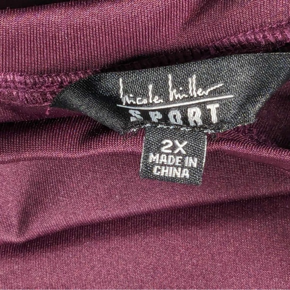 NWT Nicole Miller Active | Plum Stripe Sweatshirt 2X - Picture 3 of 6